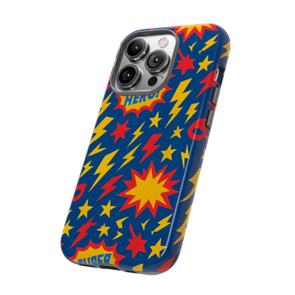 Vibrant 3D Superhero Phone Case – Colourful Retro Design for Kids and Adults – Stylish Protection Compatible with iPhone 13, 14, 15 & 16 – All Models Including Pro, Pro Max & Plus