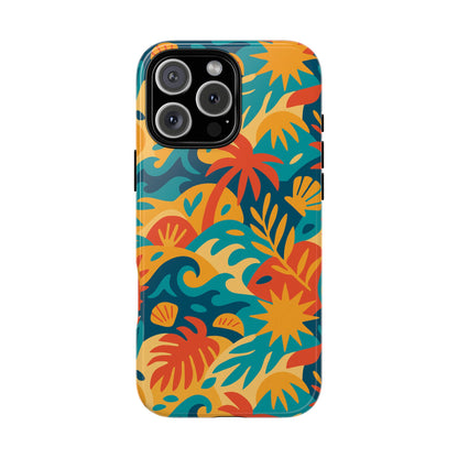Vibrant Tropical Phone Case for Stylish Protection with 3D Wrap Design – Unisex Fashion Accessory Compatible with iPhone 13, 14, 15 & 16 – All Models Including Pro, Pro Max & Plus
