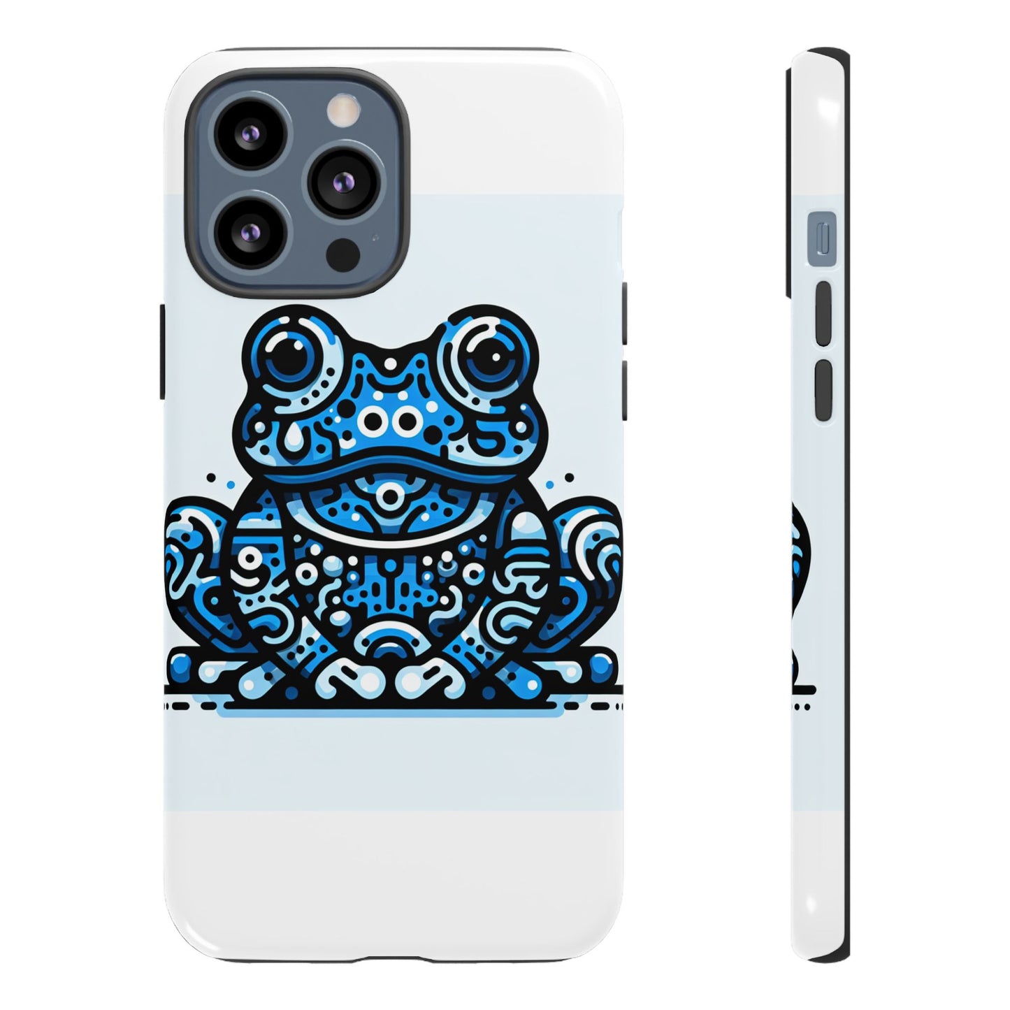 vibrant 3d blue animal print protective phone case for bold individuals – stylish protection compatible with iphone 13, 14, 15 & 16 – all models including pro, pro max & plus