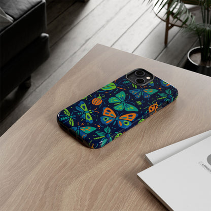 Vibrant Insect Pattern Protective Phone Case for Stylish Protection – Multicolour 3D Design Compatible with iPhone 13, 14, 15 & 16 – all models including Pro, Pro Max & Plus