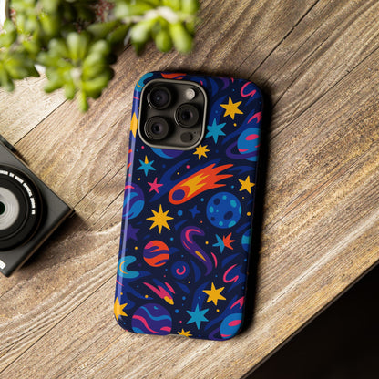 Vibrant 3D Space Design Protective Phone Case for Stylish Protection and Self-Expression Compatible with iPhone 13, 14, 15 & 16 – all models including Pro, Pro Max & Plus