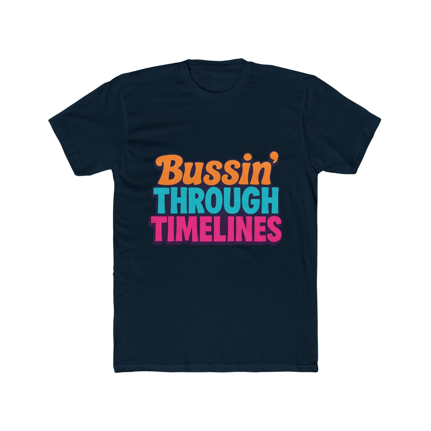 bussin' through timelines unisex t-shirt - multicolor graphic tee for men & women - casual outfit