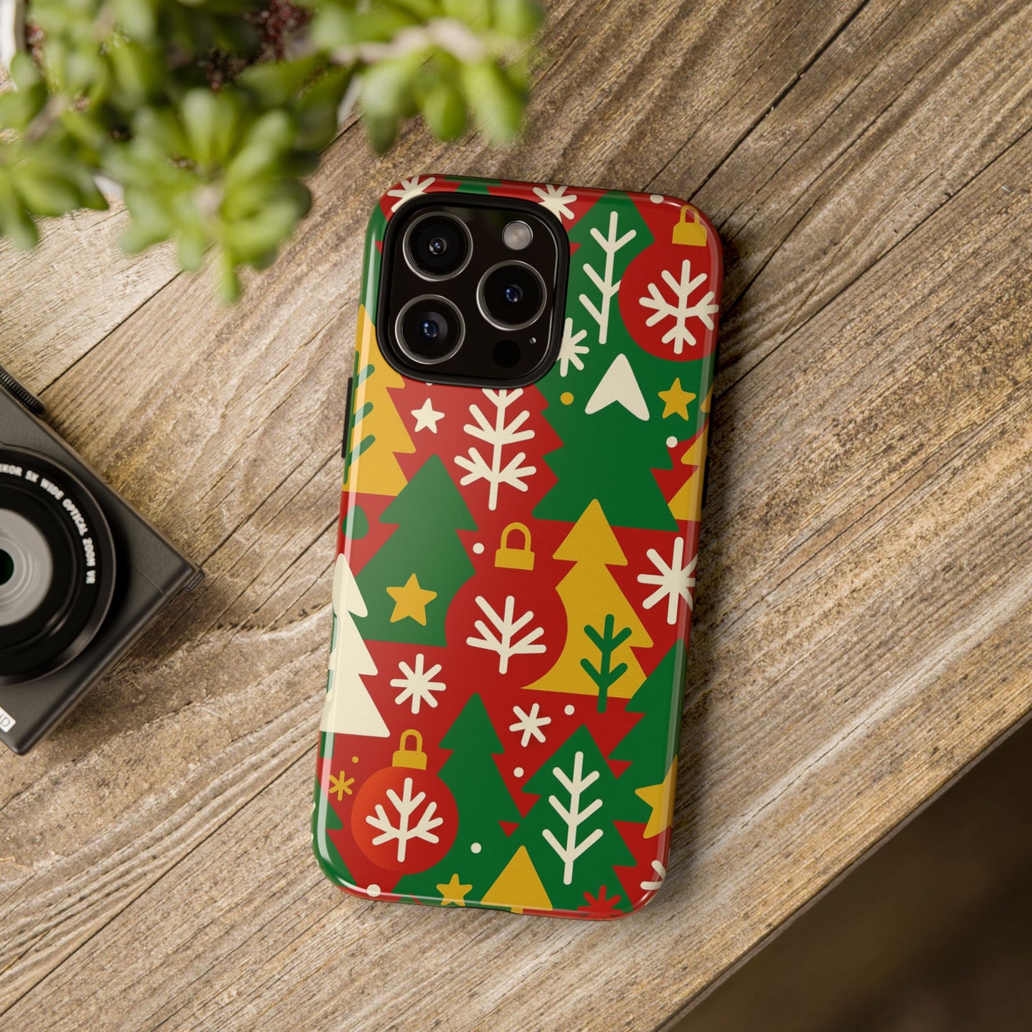 multicolour christmas tree 3d wrap phone case - fun festive holiday design for unique accessories compatible with iphone 13, 14, 15 & 16 - all models including pro, pro max & plus
