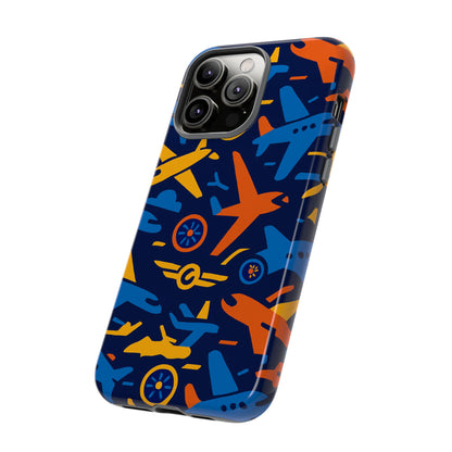 Vibrant 3D Airplane Pattern Protective Phone Case for Self-Expression and Stylish Protection Compatible with iPhone 13, 14, 15 & 16 – all models including Pro, Pro Max & Plus
