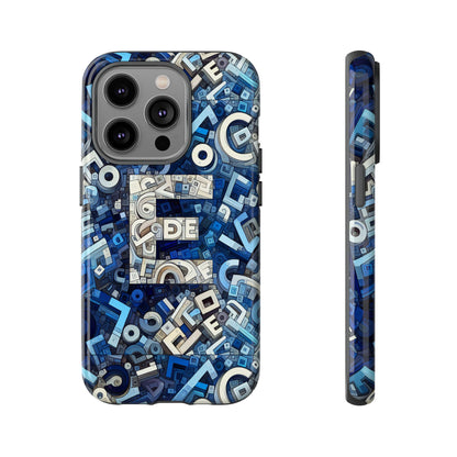 Blue Alphabet E Phone Case with 3D Wrap Design for Stylish Protection and Personalised Tech Accessory for Men and Women