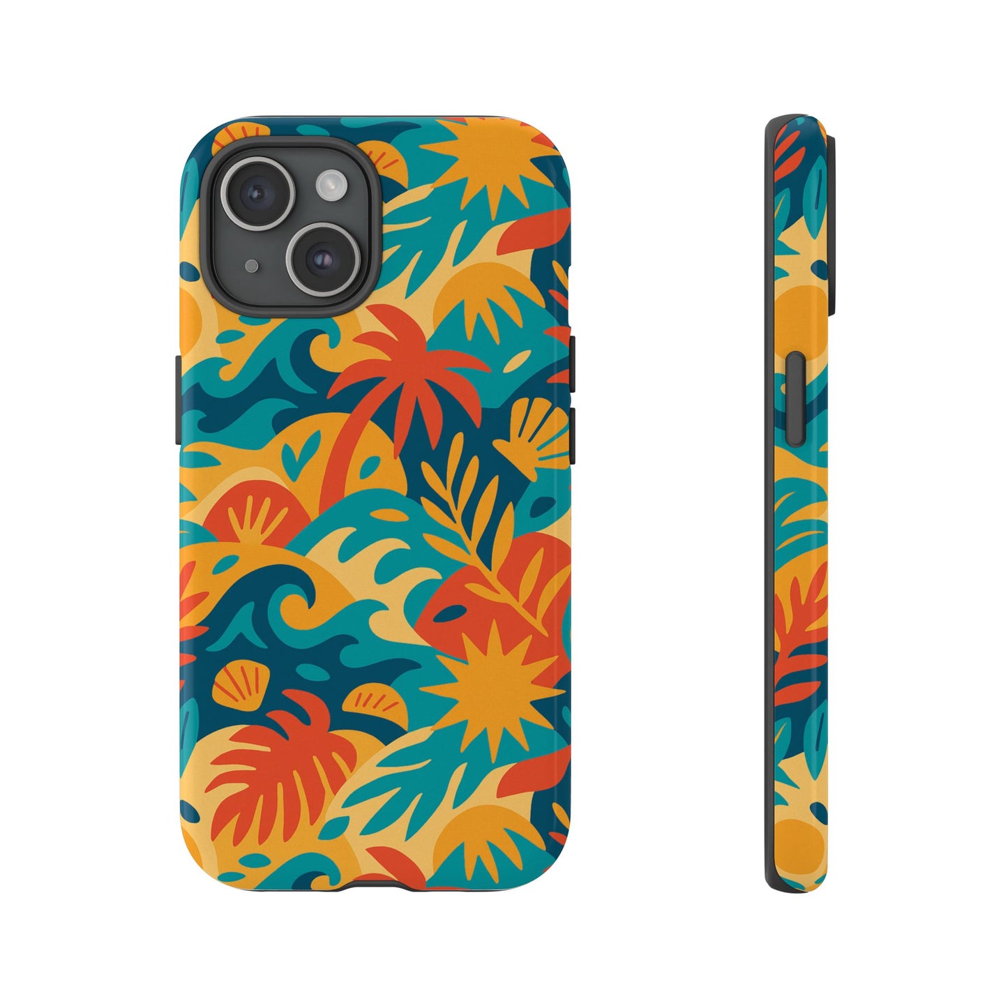 vibrant tropical phone case for stylish protection with 3d wrap design – unisex fashion accessory compatible with iphone 13, 14, 15 & 16 – all models including pro, pro max & plus