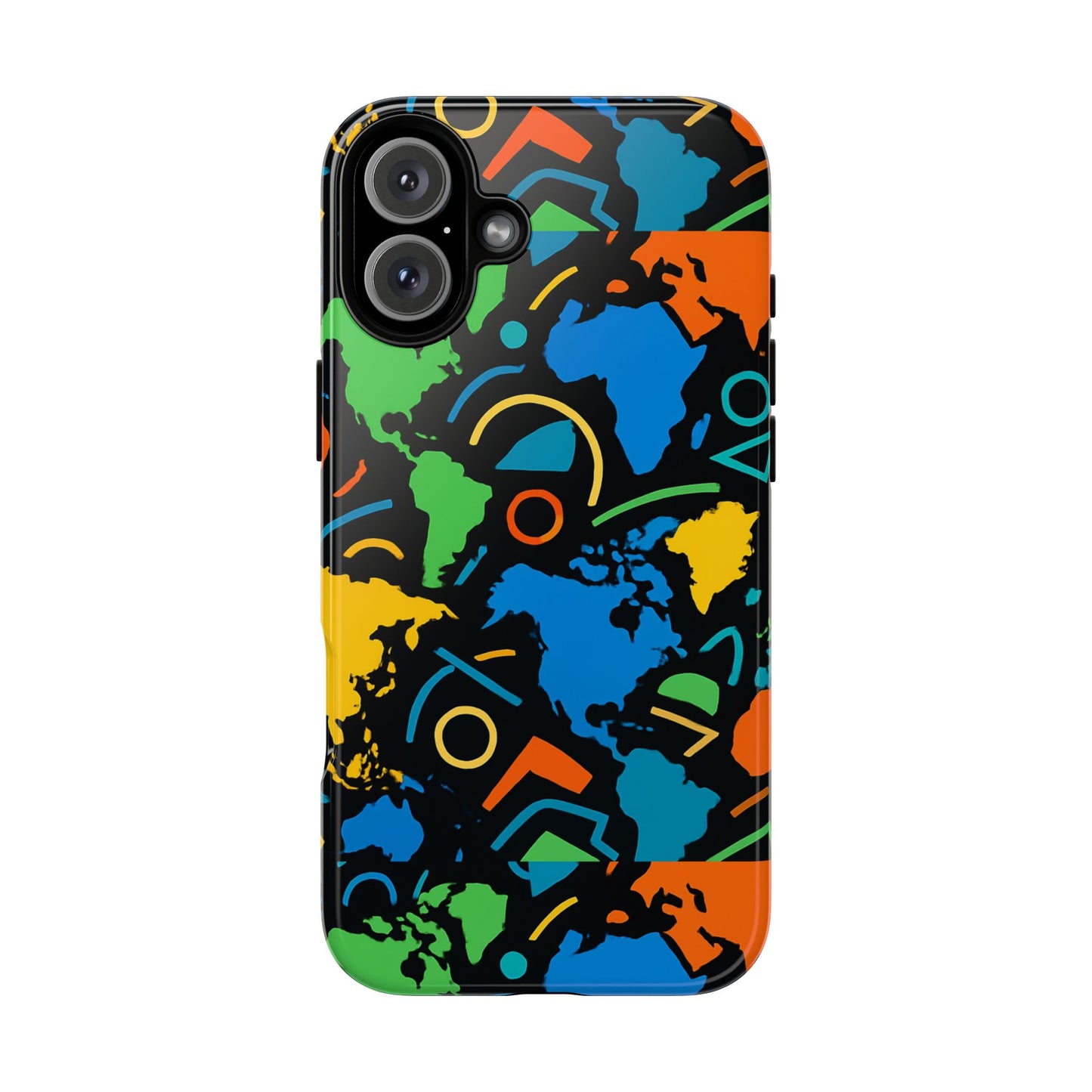 multicolour 3d geometric phone case for stylish protection and individuality compatible with iphone 13, 14, 15 & 16 – all models including pro, pro max & plus