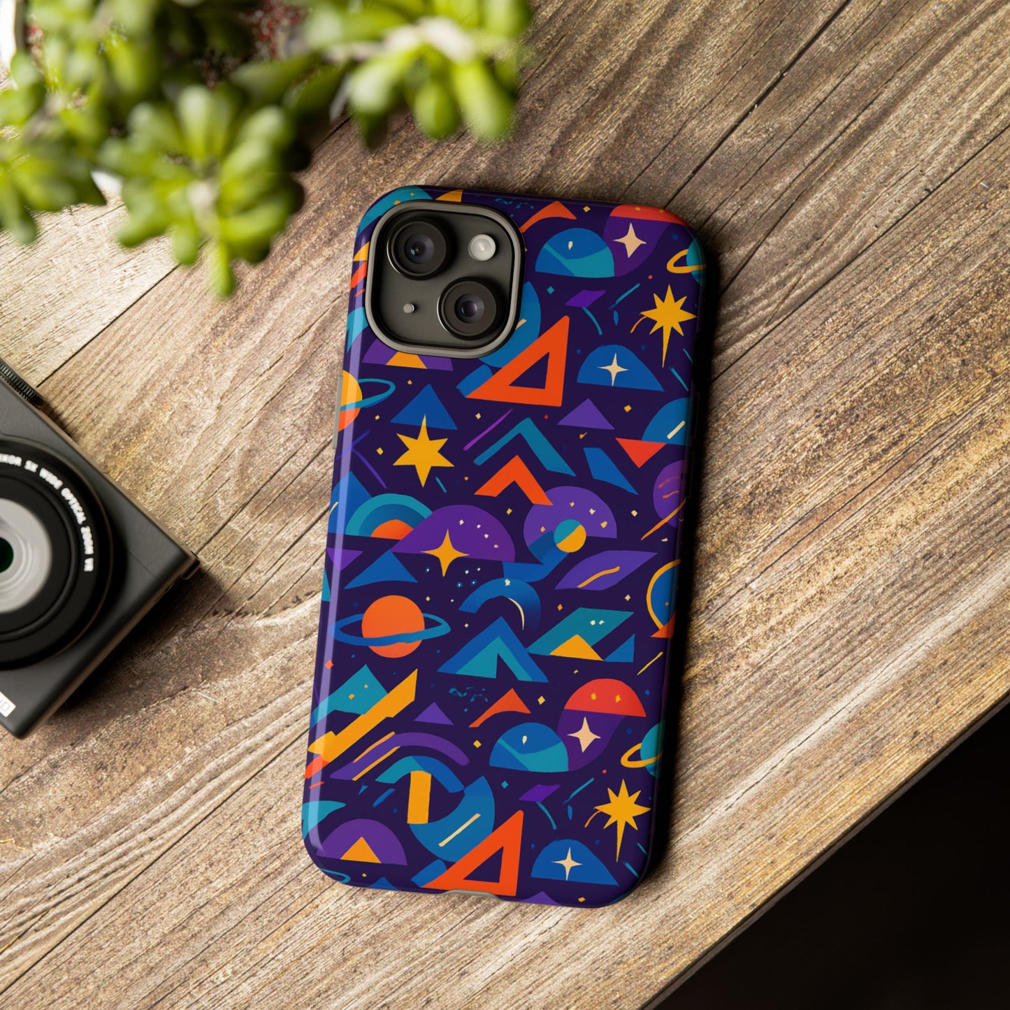 vibrant geometric 3d wrap protective phone case for unique accessories lovers compatible with iphone 13, 14, 15 & 16 – all models including pro, pro max & plus