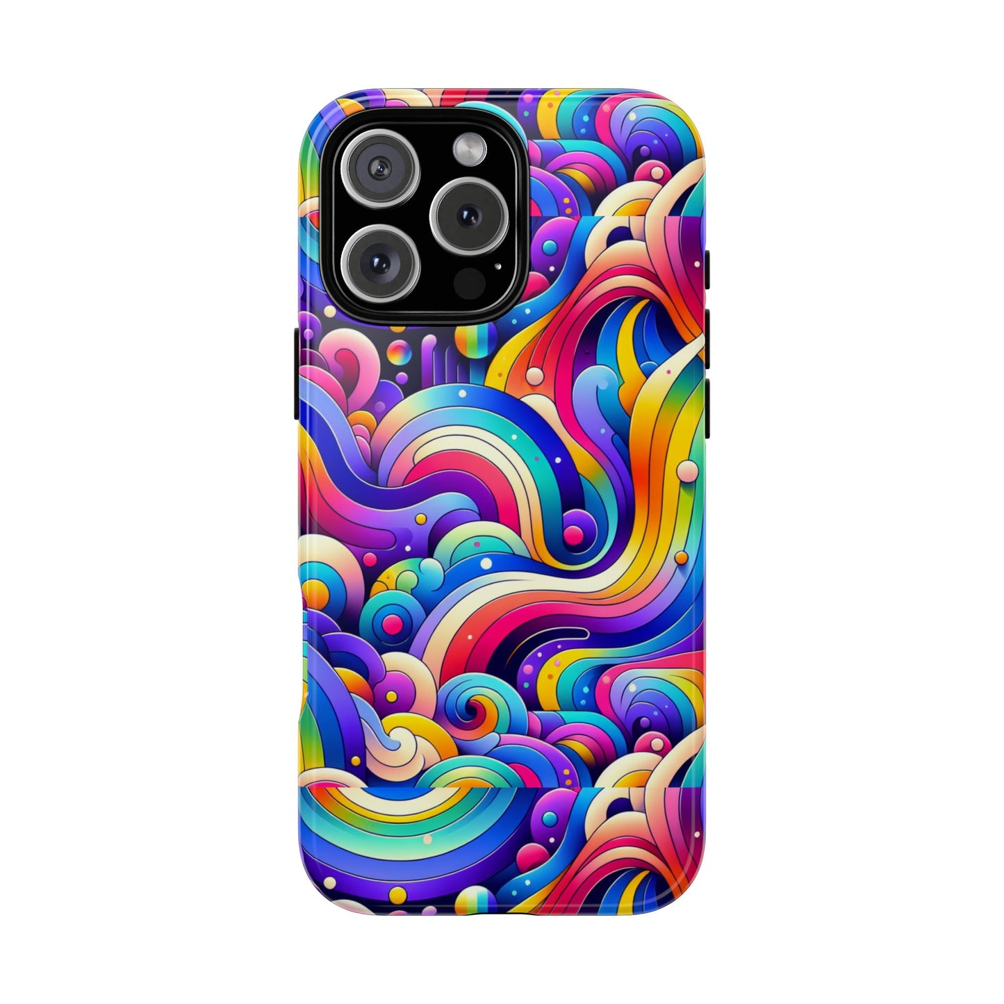 pattern image 4 vibrant shockproof phone case for anime and comic fans - colourful abstract design compatible with iphone 13, 14, 15 & 16 – all models including pro, pro max & plus