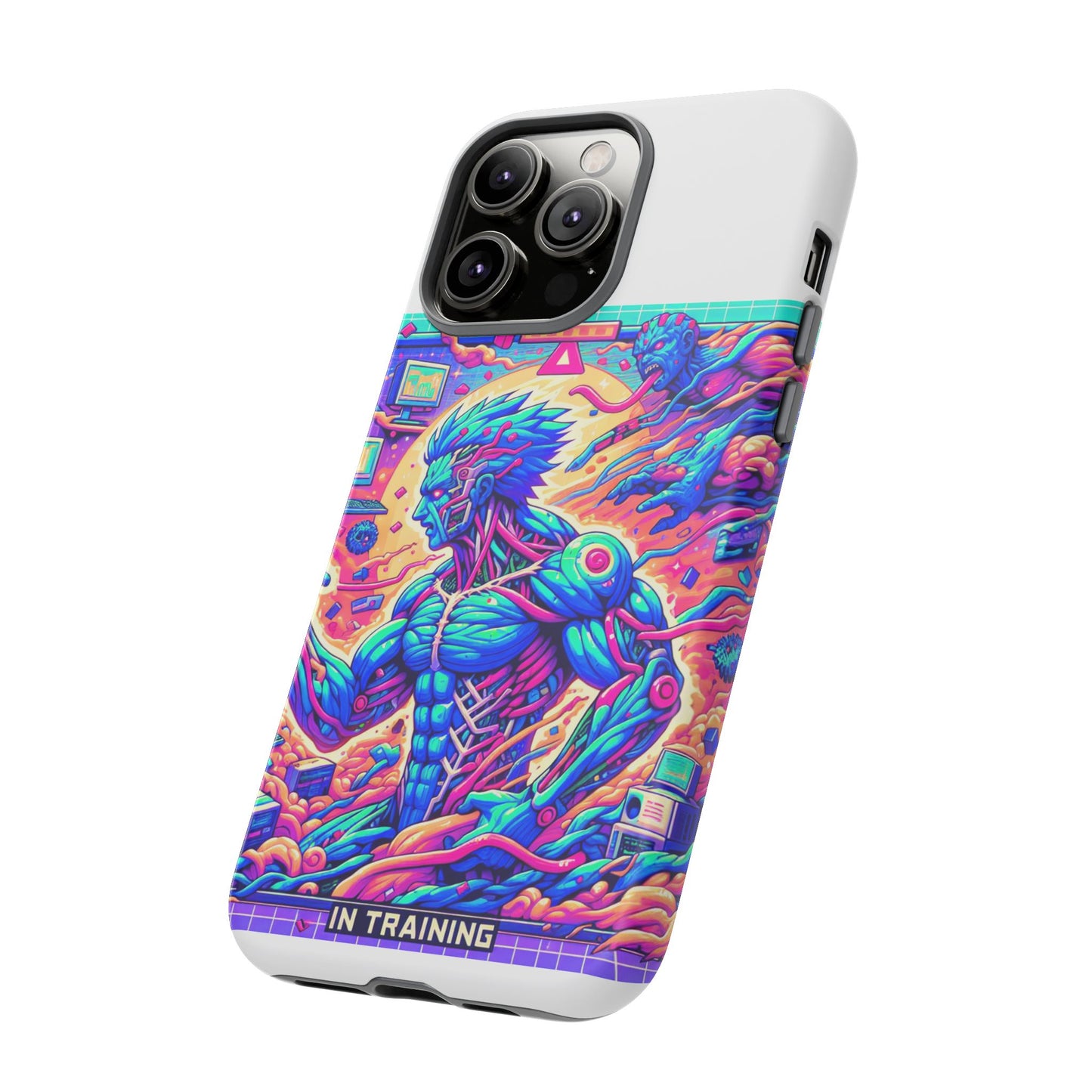 giga chad in training protective phone case for anime fans