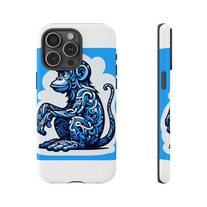 Vibrant 3D Monkey Design Phone Case in Blue – Stylish Protection for Smartphones Compatible with iPhone 13, 14, 15 & 16 – All Models Including Pro, Pro Max & Plus