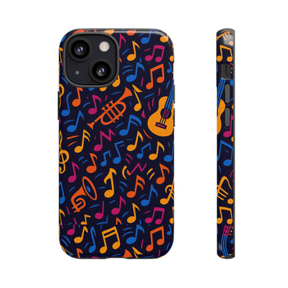 Multicolour Music Themed Protective Phone Case with 3D Design for Stylish Protection – Compatible with iPhone 13, 14, 15 & 16 – All Models Including Pro, Pro Max & Plus