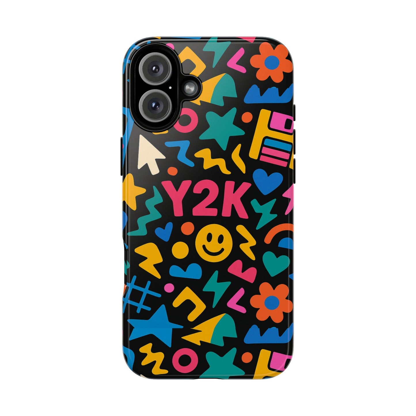 vibrant y2k design 3d wrap protective phone case for unique style and fashion accessory compatible with iphone 13, 14, 15 & 16 – all models including pro, pro max & plus