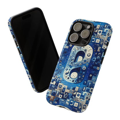 Blue Alphabet A Phone Case for Mobile Phones Durable Shockproof TPU Cover with 3D Wrap Design for Kids and Teens