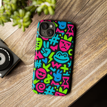 Vibrant Emoji Pattern Protective Phone Case Colourful 3D Design Stylish Protection for Unisex Smartphones Compatible with iPhone 13, 14, 15 & 16 – all models including Pro, Pro Max & Plus