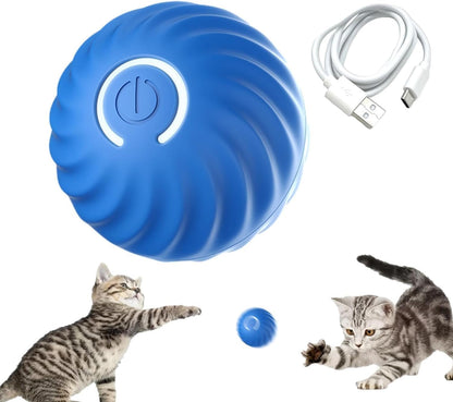 Blue Pet Toy Ball Automatic Moving Dog Toy Ball Smart USB Jumping Rotating Interactive Dog Chew Toy Ball for Puppy Ball Toy