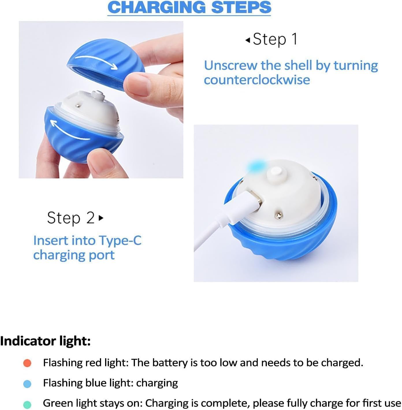 blue pet toy ball automatic moving dog toy ball smart usb jumping rotating interactive dog chew toy ball for puppy ball toy