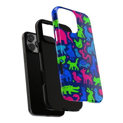 Vibrant Animal Print Phone Case with 3D Design for Stylish Protection Compatible with iPhone 13, 14, 15 & 16 – all models including Pro, Pro Max & Plus