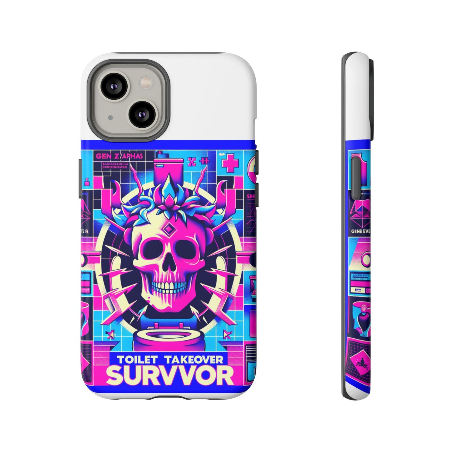 toilet takeover survivor 3d wrap protective phone case for anime and comic fans, shock absorbing tpu silicone, uv protected, stylish design, gift for birthdays and holidays