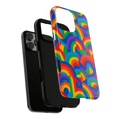 Multicolour Rainbow Protective Phone Case with 3D Design for Stylish Protection Compatible with iPhone 13, 14, 15 & 16 – All Models Including Pro, Pro Max & Plus