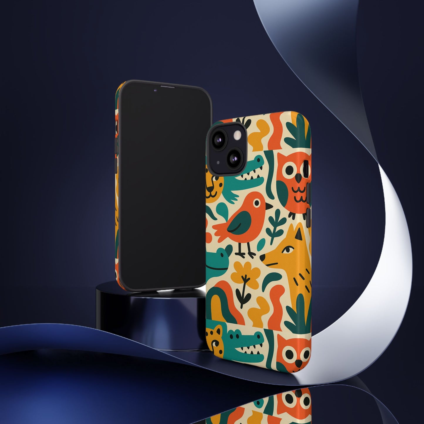vibrant animal print protective phone case with 3d wrap design for unique style and expression compatible with iphone 13, 14, 15 & 16 – all models including pro, pro max & plus