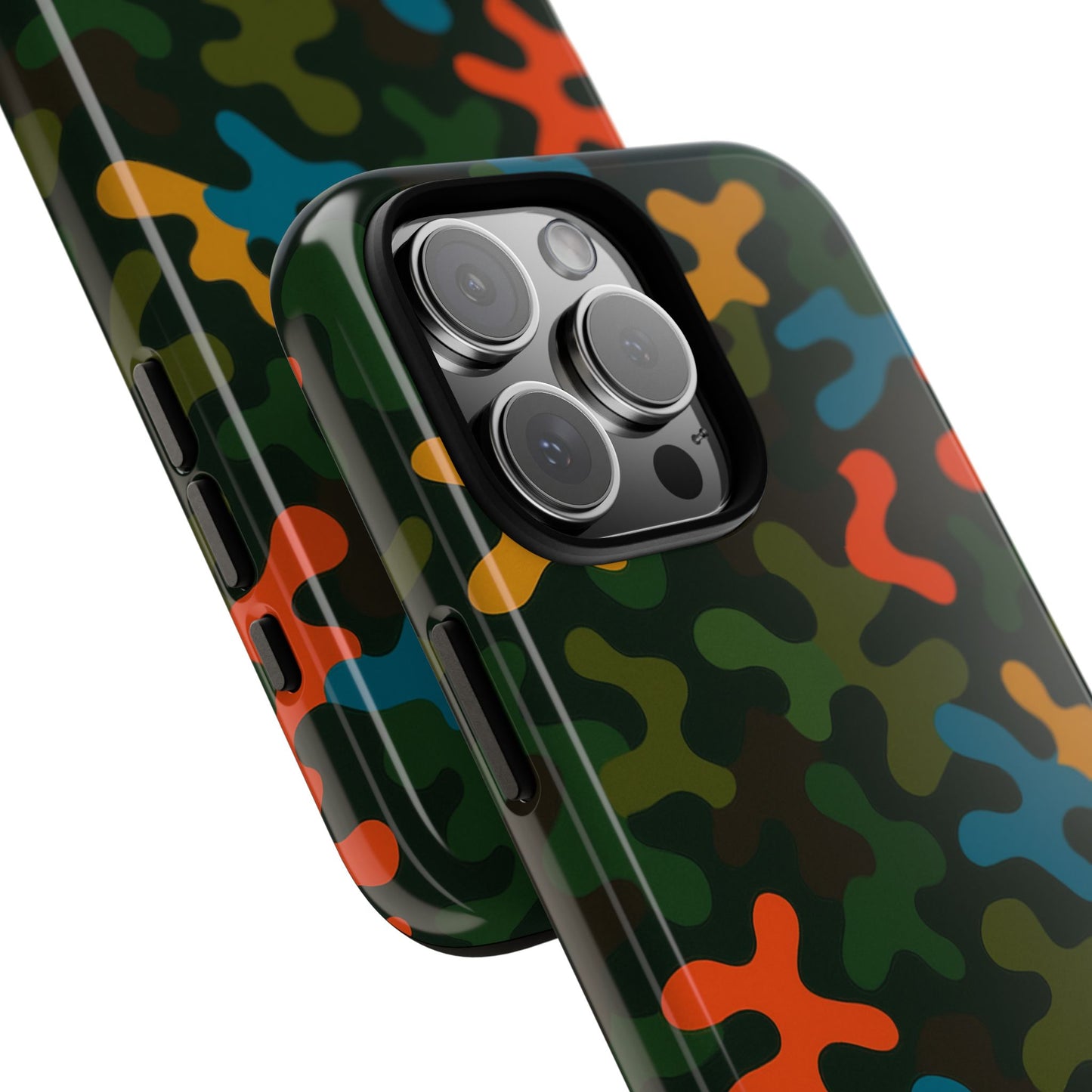 multicolour camouflage 3d wrap protective phone case stylish design for men and women stylish protection compatible with iphone 13, 14, 15 & 16 – all models including pro, pro max & plus