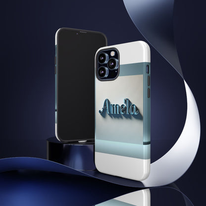Sleek 3D Glossy Phone Case in Blue with Elegant Name Design Fashion Accessory for Personal Expression Compatible with iPhone 13, 14, 15 & 16 – all models including Pro, Pro Max & Plus