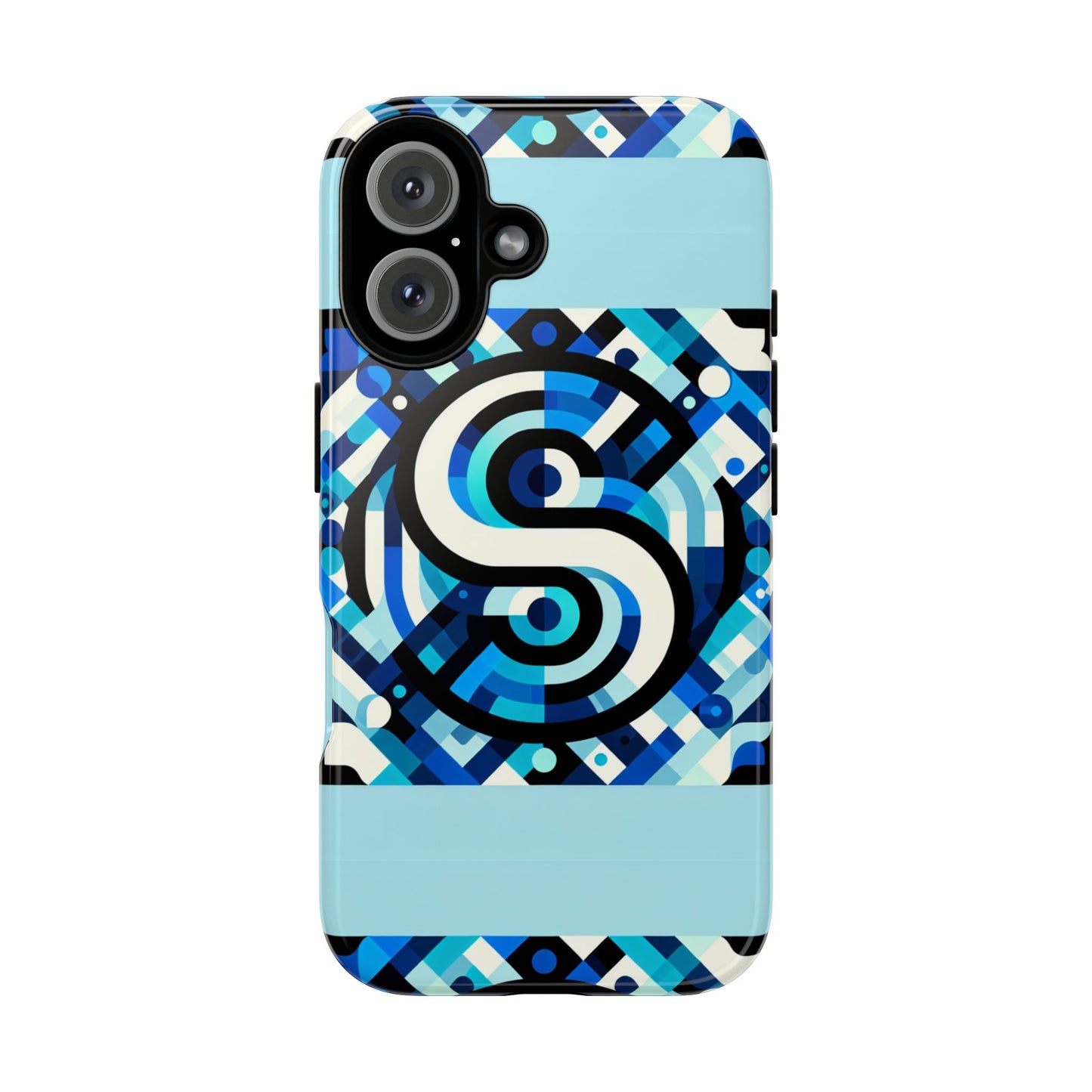 letter blue alphabet s phone case with 3d wrap design for stylish protection and unique retro anime comic style