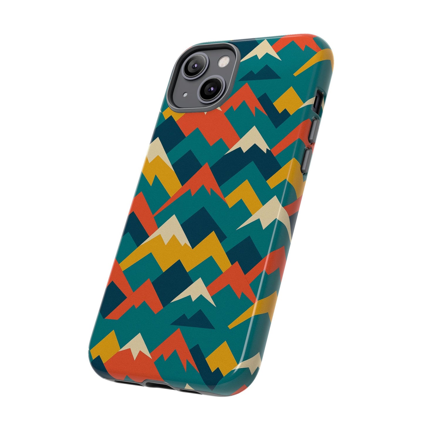 vibrant mountain pattern 3d wrap protective phone case stylish accessory for men and women compatible with iphone 13, 14, 15 & 16 – all models including pro, pro max & plus