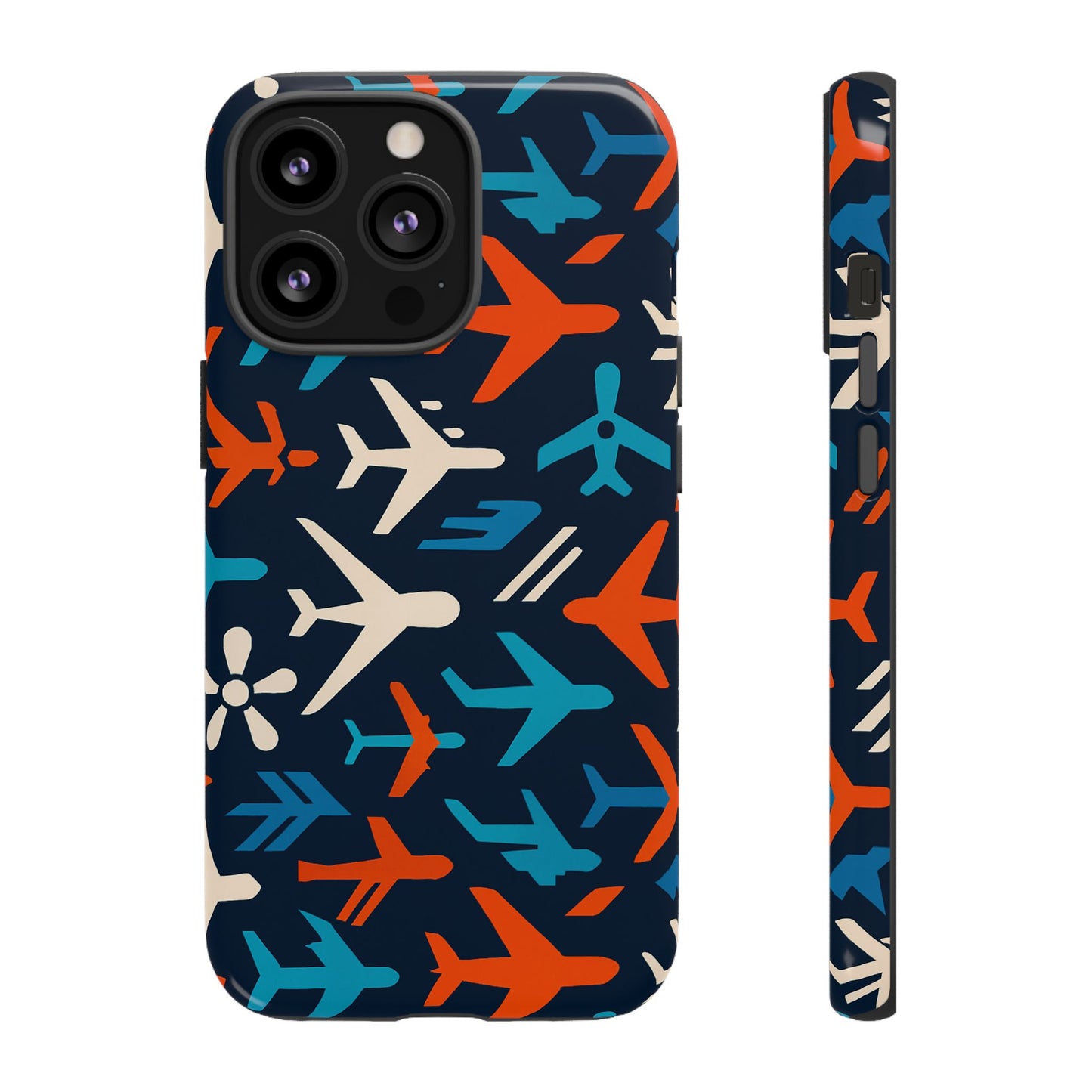 vibrant aviation themed protective phone case with 3d wrap design – unique style and durable protection – compatible with iphone 13, 14, 15 & 16 – all models including pro, pro max & plus