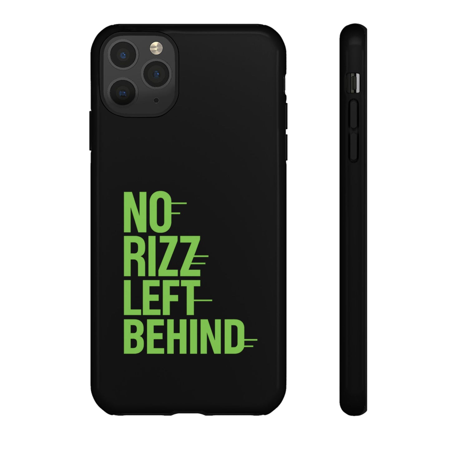 tough phone case - no rizz left behind, durable protection, shock absorbent, stylish design, perfect gift for adults, supports wireless charging, uv protected, lightweight accessory