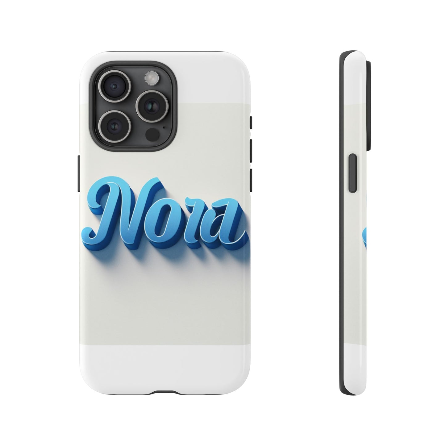 vibrant 3d text phone case in blue with retro design – stylish protection for smartphones, compatible with iphone 13, 14, 15 & 16 – all models including pro, pro max & plus