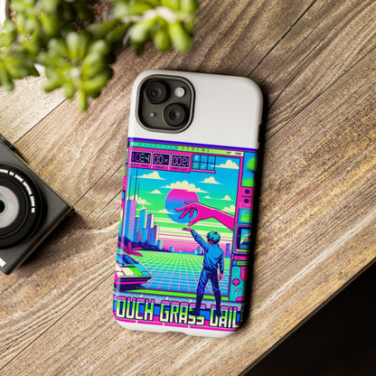 Touch Grass Daily 3D Wrap Protective Phone Case for Smartphones, Durable Shock Absorption, UV Protected, Unique Anime Design, Fun Gift for Tech Enthusiasts