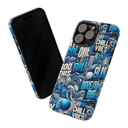 Blue Pattern Image 28 Design Phone Case for Men Women Shockproof Protective Cover with 3D Wrap and UV Protection