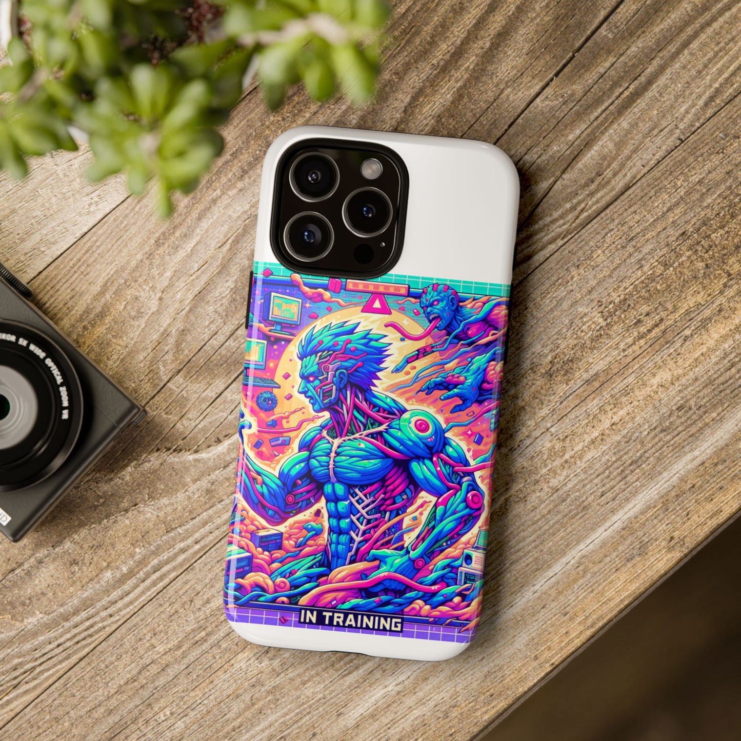 giga chad in training protective phone case for anime fans