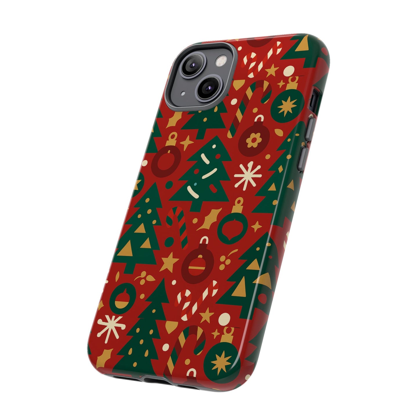 festive red christmas phone case with 3d wrap design – vibrant protection for iphone 13, 14, 15 & 16 – all models including pro, pro max & plus