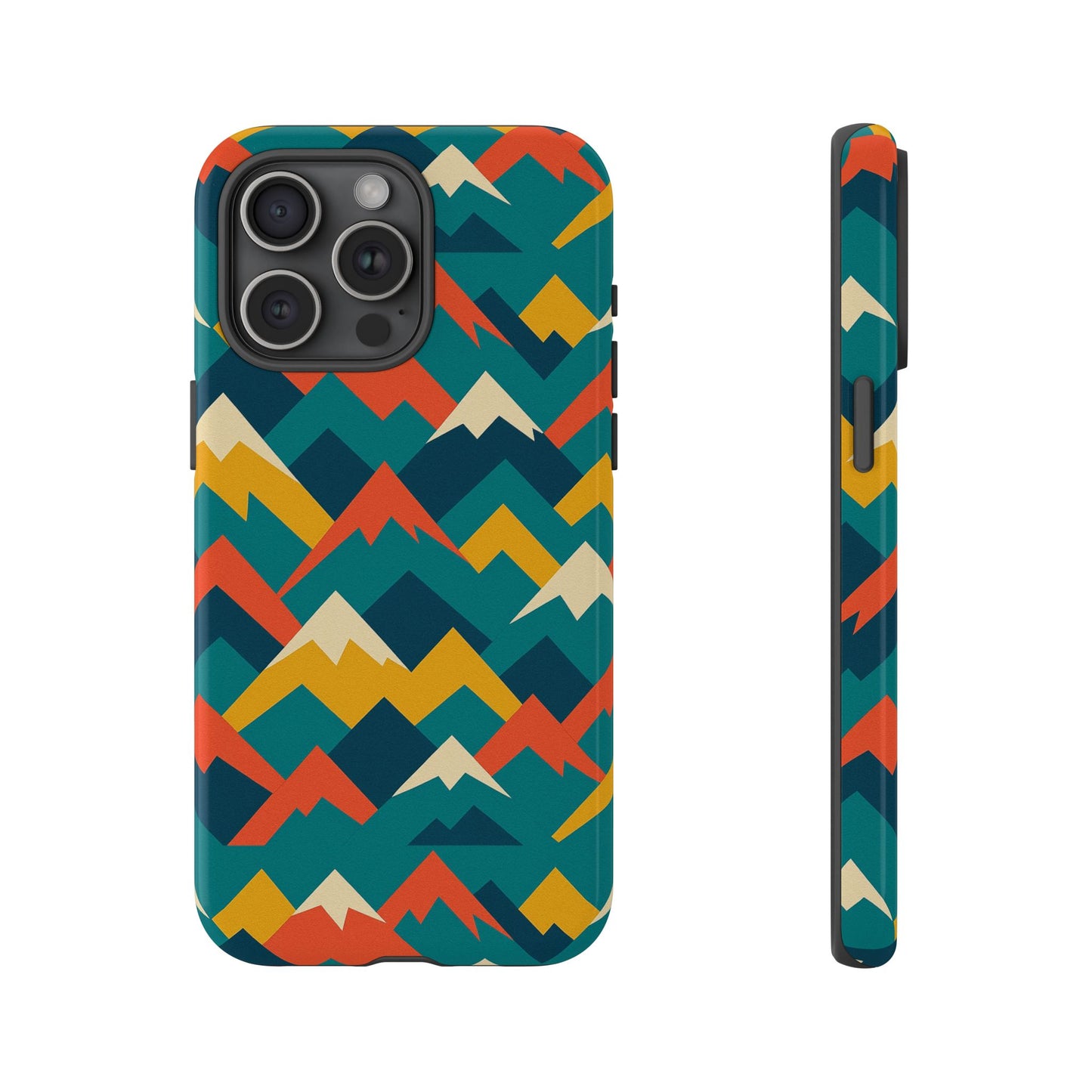 vibrant mountain pattern 3d wrap protective phone case stylish accessory for men and women compatible with iphone 13, 14, 15 & 16 – all models including pro, pro max & plus