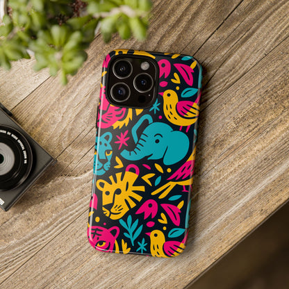 Vibrant 3D Animal Print Protective Phone Case Colourful Design for Stylish Protection Compatible with iPhone 13, 14, 15 & 16 – all models including Pro, Pro Max & Plus