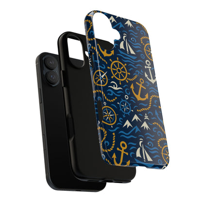 Vibrant Nautical Blue Phone Case with 3D Anchor Design for Stylish Protection Compatible with iPhone 13, 14, 15 & 16 – all models including Pro, Pro Max & Plus