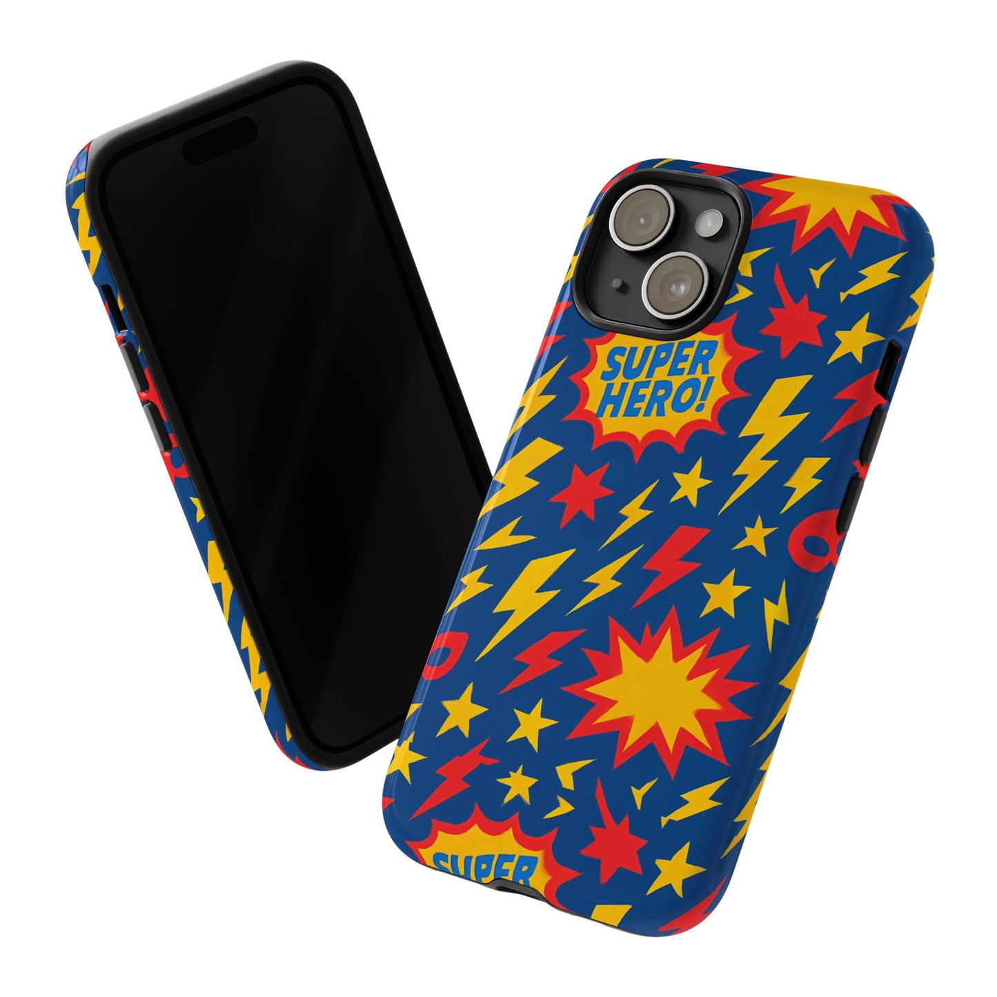 vibrant 3d superhero phone case – colourful retro design for kids and adults – stylish protection compatible with iphone 13, 14, 15 & 16 – all models including pro, pro max & plus