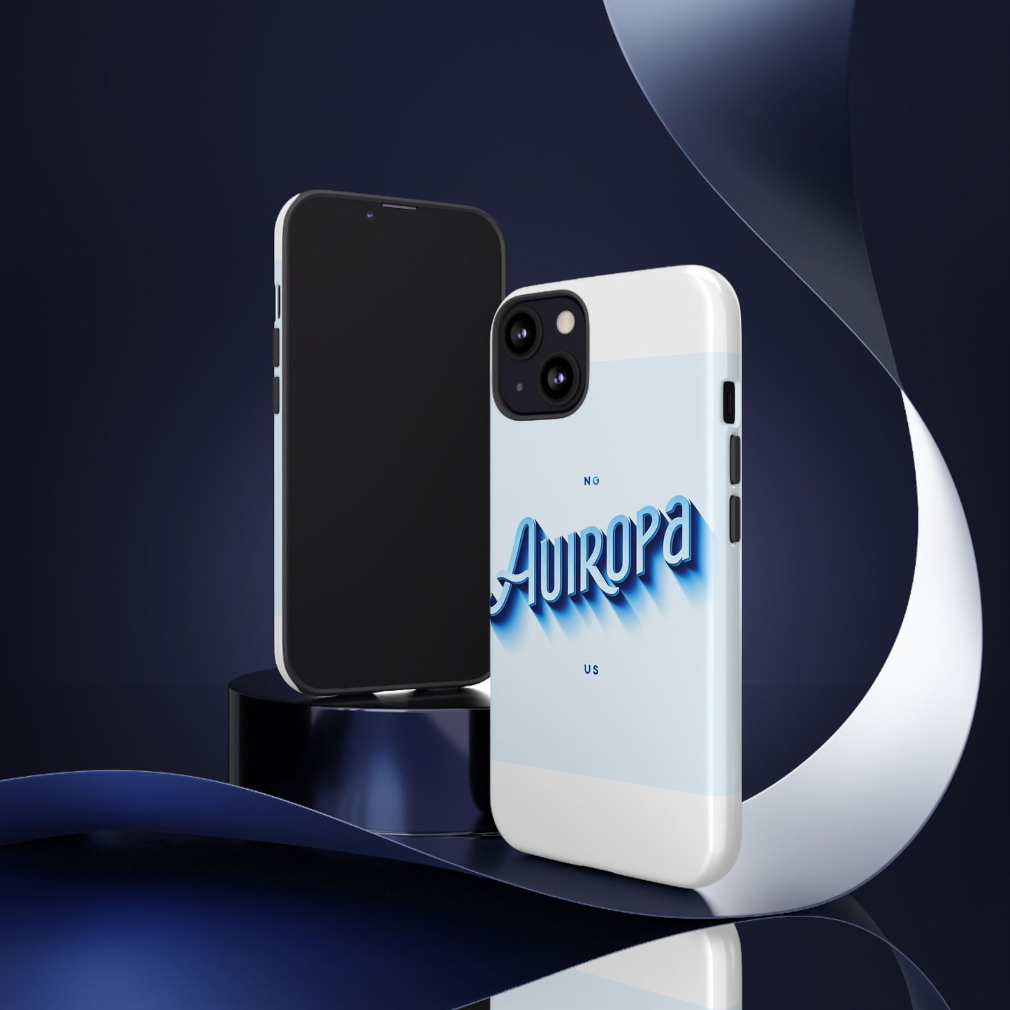 protective phone case with retro typography design in blue for stylish protection, compatible with iphone 13, 14, 15 & 16 – all models including pro, pro max & plus