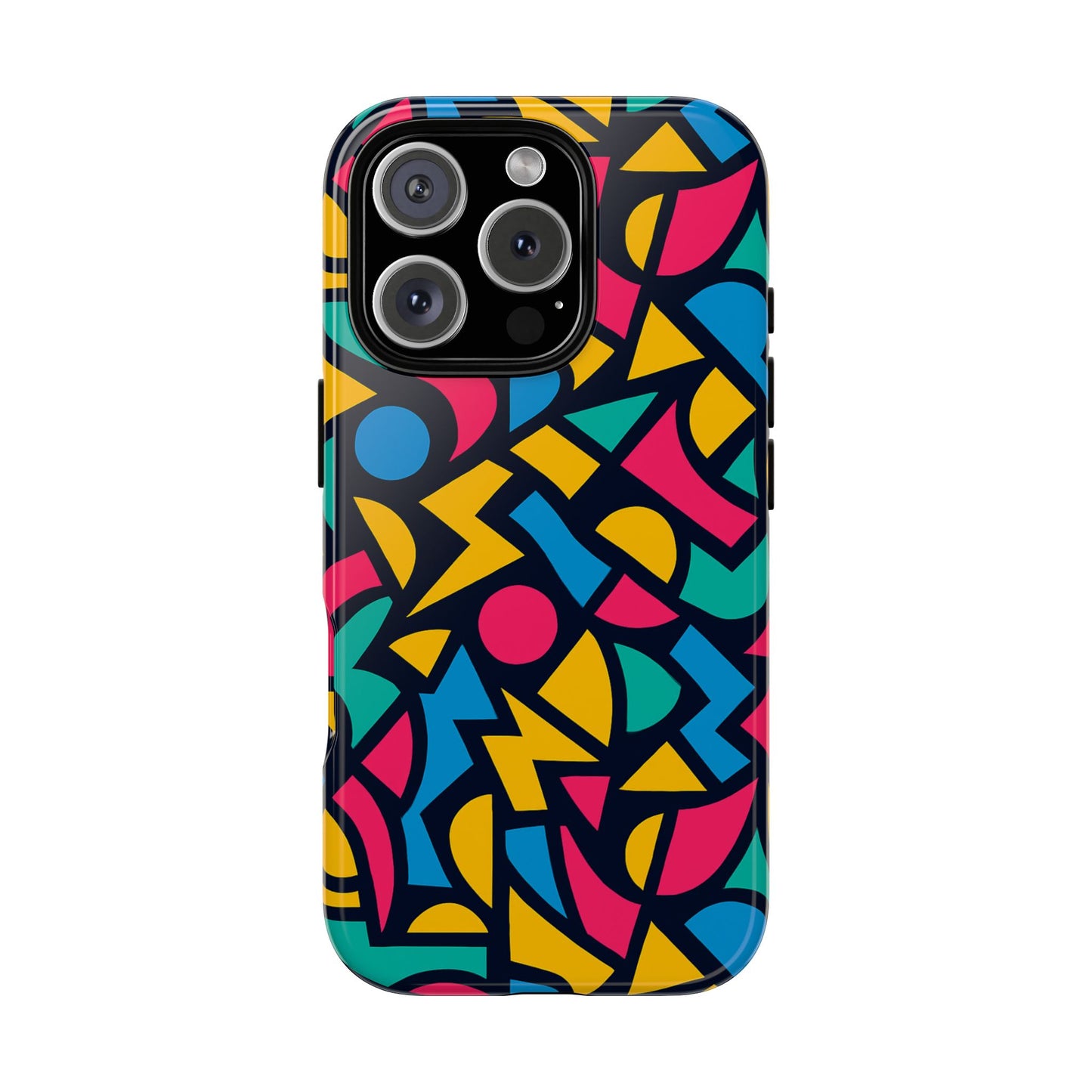 vibrant retro aesthetic phone case – stylish protection in multicolour design – compatible with iphone 13, 14, 15 & 16 – all models including pro, pro max & plus