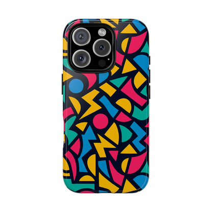 Vibrant Retro Aesthetic Phone Case – Stylish Protection in Multicolour Design – Compatible with iPhone 13, 14, 15 & 16 – All Models Including Pro, Pro Max & Plus