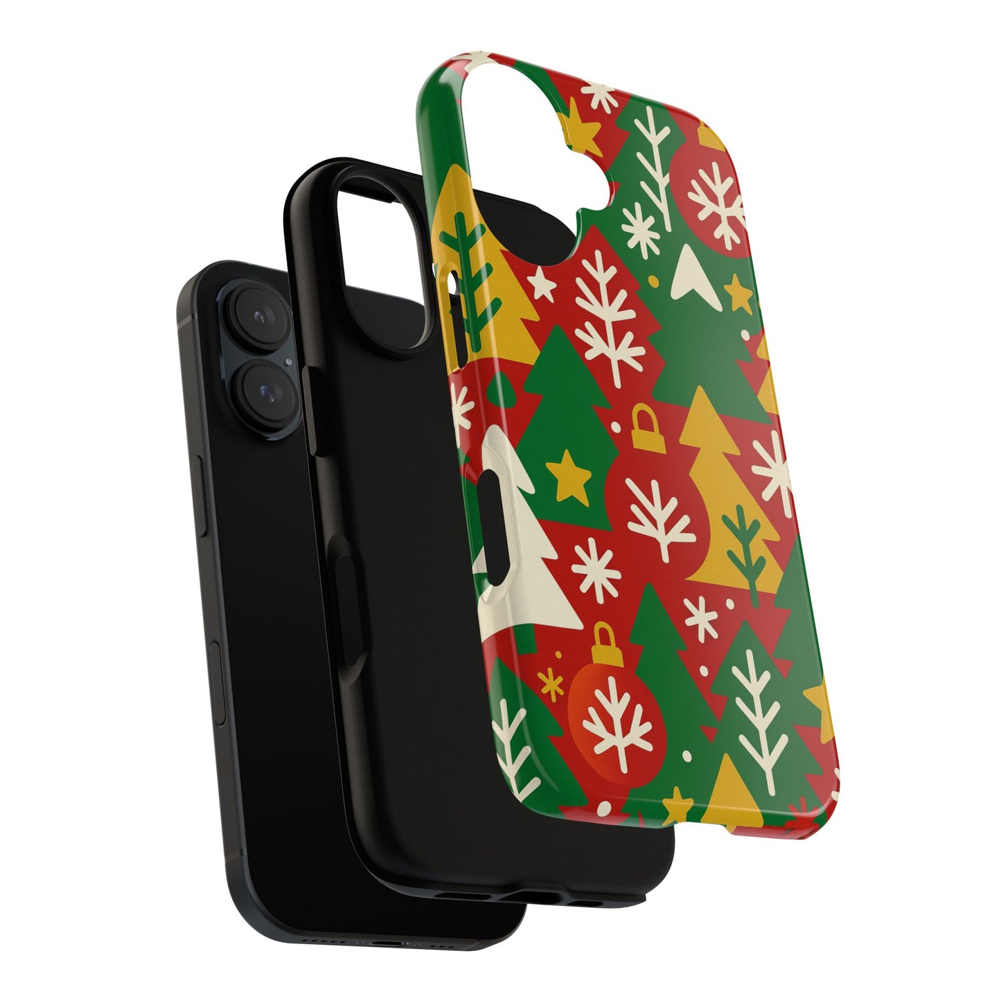 multicolour christmas tree 3d wrap phone case - fun festive holiday design for unique accessories compatible with iphone 13, 14, 15 & 16 - all models including pro, pro max & plus