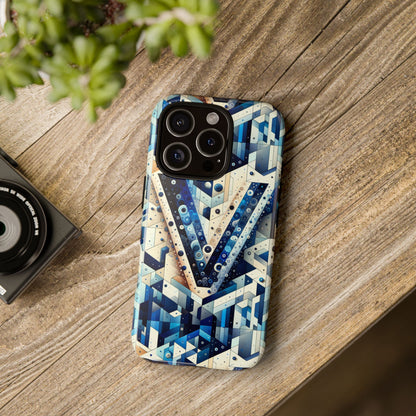 Blue Alphabet V Phone Case for Samsung and iPhone Shockproof Protective Cover with 3D Wrap Design and UV Resistance