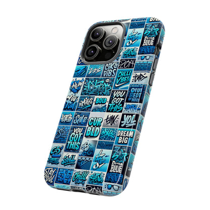 Vibrant Blue 3D Wrap Protective Phone Case Featuring Retro Alphabet Design for Stylish Smartphone Protection Compatible with iPhone 13, 14, 15 & 16 – all models including Pro, Pro Max & Plus