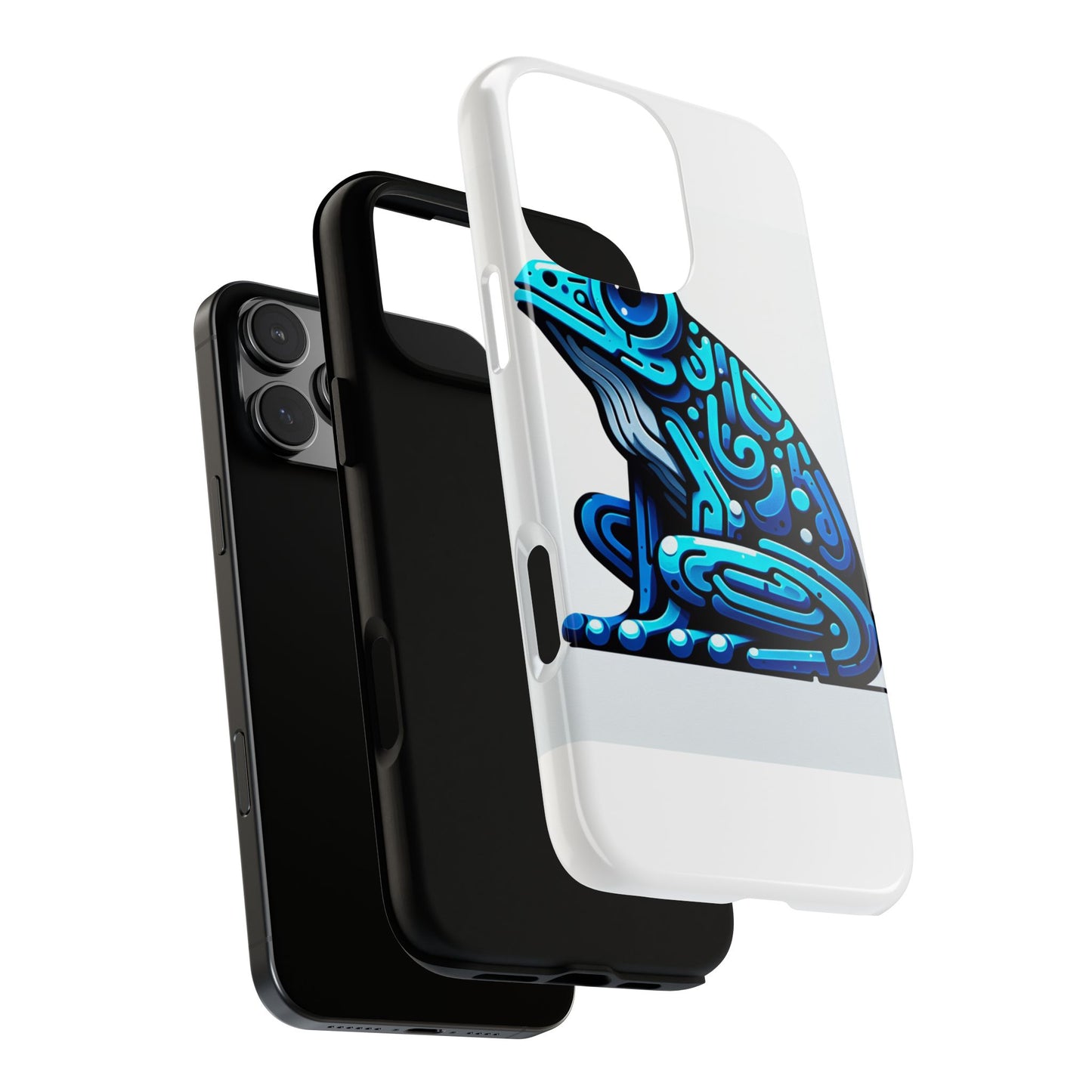 vibrant blue frog 3d wrap phone case for unique accessories retro style compatible with iphone 13, 14, 15 & 16 – all models including pro, pro max & plus