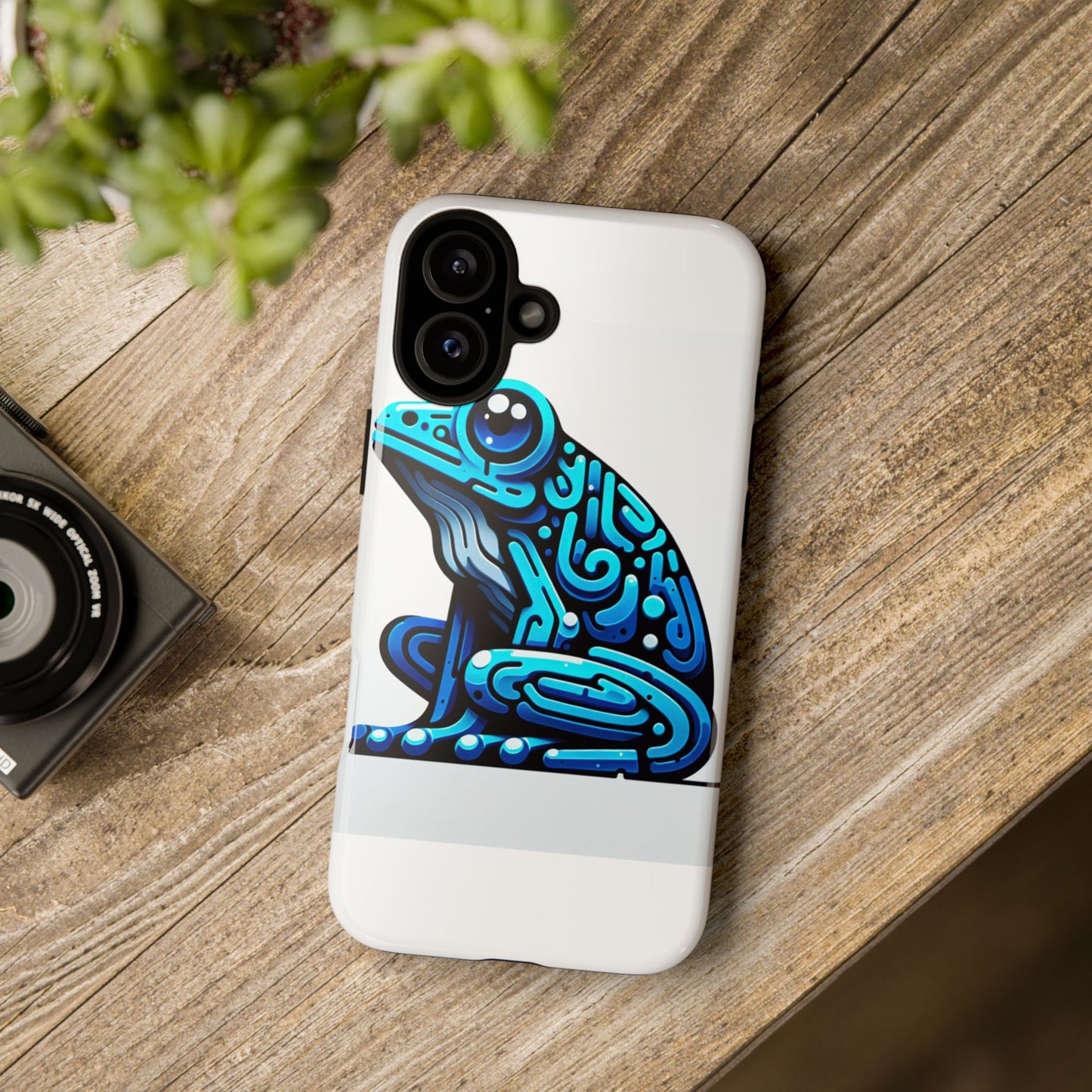 vibrant blue frog 3d wrap phone case for unique accessories retro style compatible with iphone 13, 14, 15 & 16 – all models including pro, pro max & plus