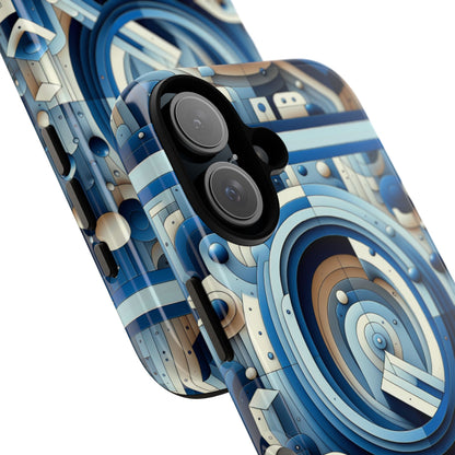 Blue Alphabet Q Phone Case for Android and iPhone Durable Shockproof Protective Cover with 3D Wrap Design