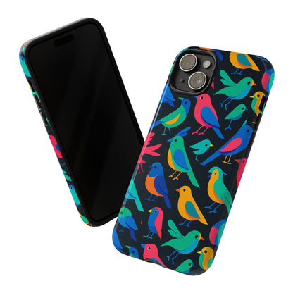 Vibrant Multicolour 3D Bird Print Protective Phone Case for Smart Devices – Unique Accessory for Trendsetters Compatible with iPhone 13, 14, 15 & 16 – All Models Including Pro, Pro Max & Plus